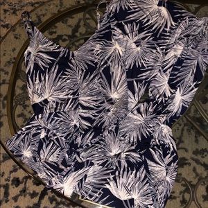 Palm frond silky jumpsuit